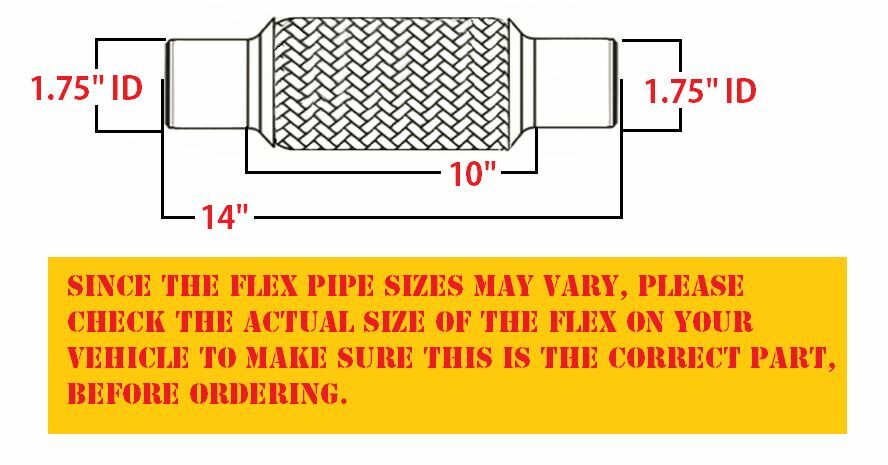 2.25" X 10" X 14" Universal Exhaust Flex Pipe