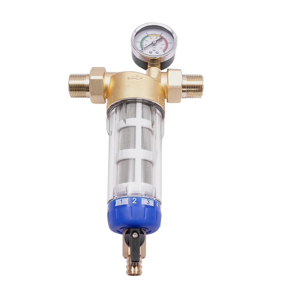 1-20bar Home Water Filter, Whole House Flushable Pre-Filtration System Reusable