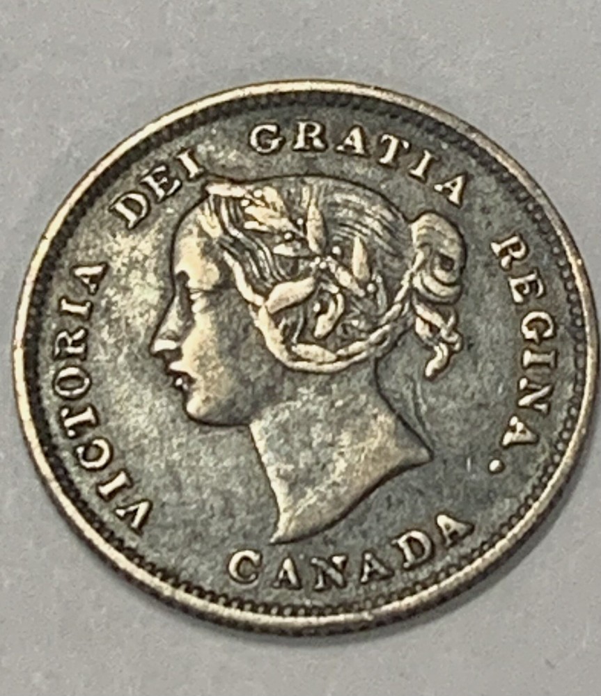 1901 Canada - 5 Cents Silver, Queen Vic's Last, VF++/EF