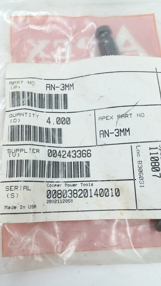 Apex Pack of 4 AN-3MM