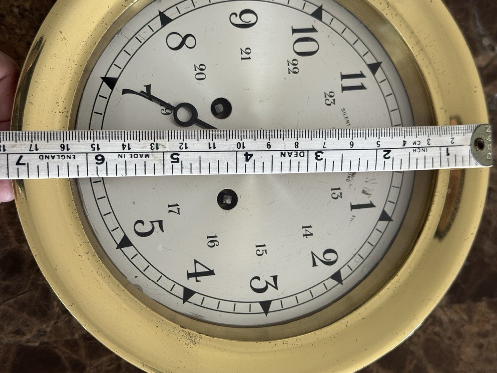 Salem Ship Bells Nautical Clock and Barometer on Stand - Solid Brass - WORKS