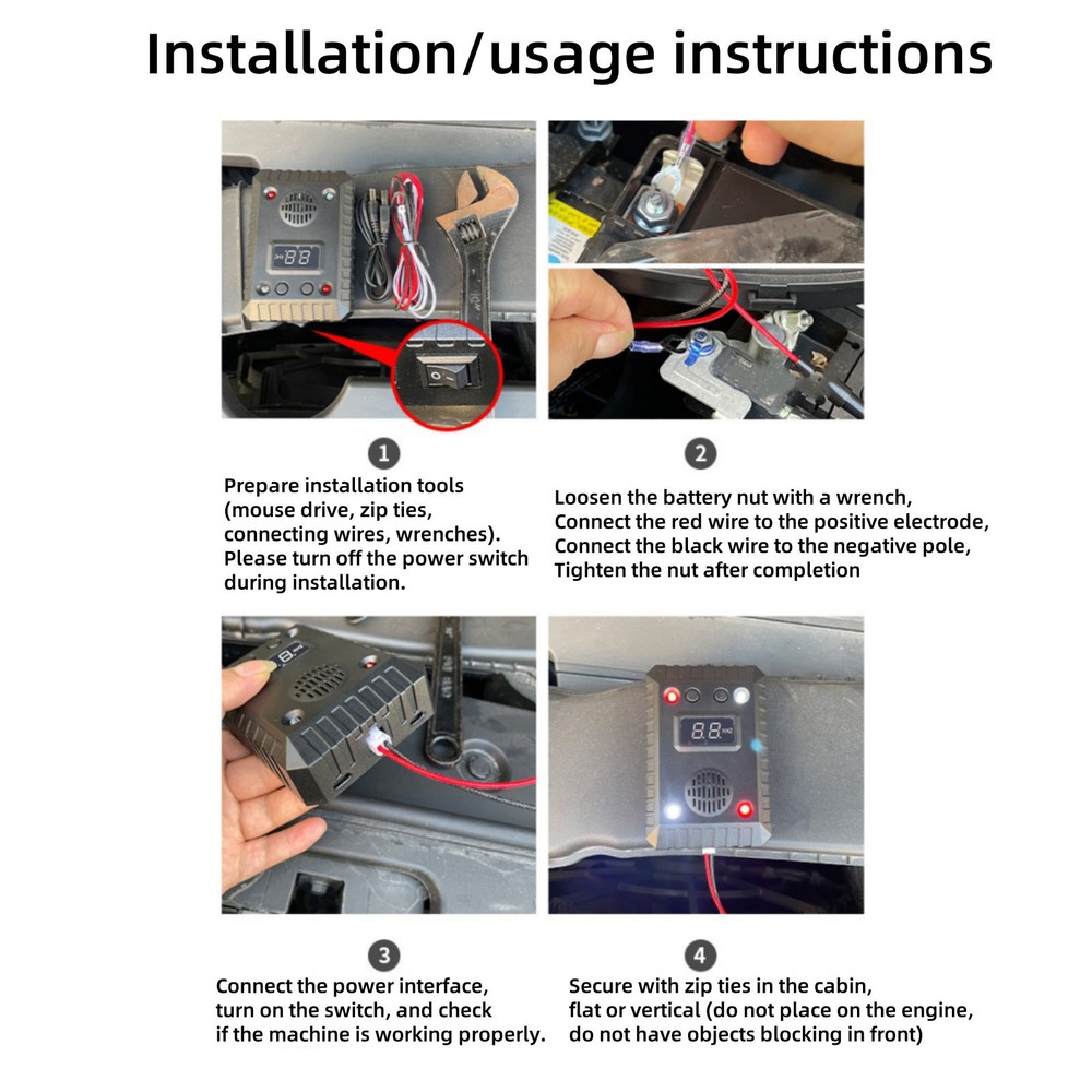 DC Ultrasonic Mouse Repeller for Car Wire Engine Rat Rodent Deterrent