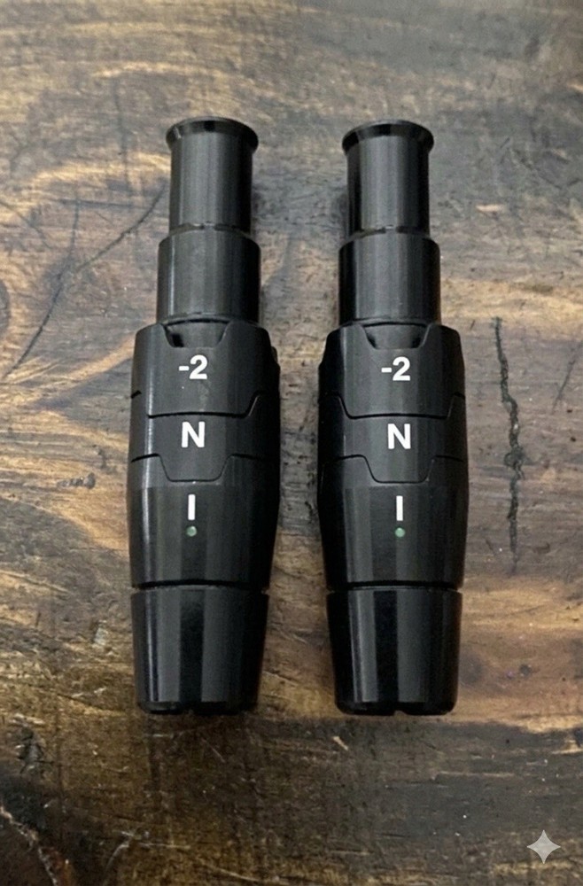 Two (2) Tour Issue Callaway Elyte / Paradym Green Dot -2° Loft RH Driver Adapter