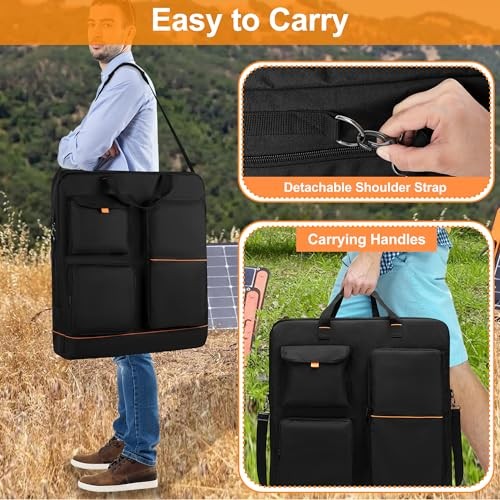 Solar Panel Storage Bag with Bright Lining, Travel Solar Panel Carrying Case