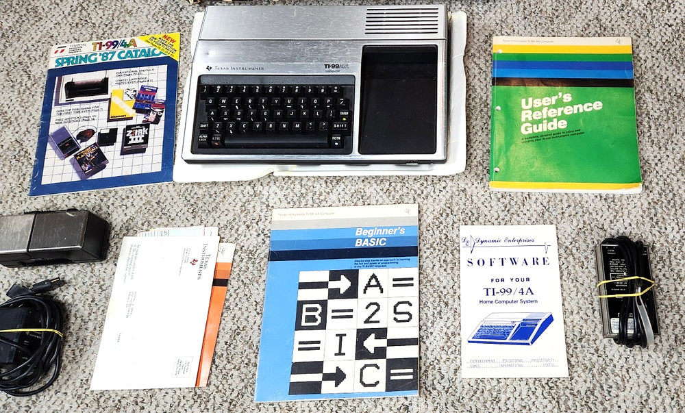 Texas Instruments TI-99/4A Home Computer Original Box W/Power Supply. Untested.