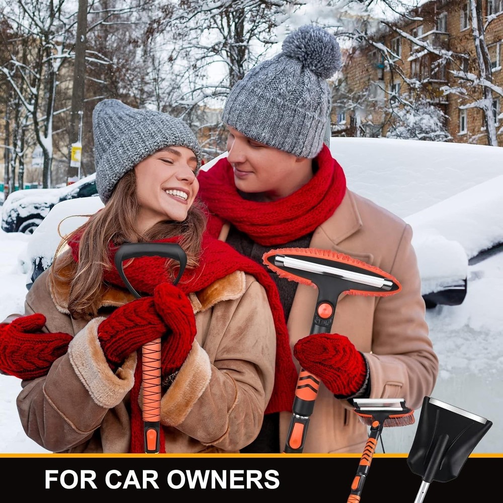 Sturdy 42'' Snow Shovel & Ice Scraper Set - Essential Winter Tool for Vehicles