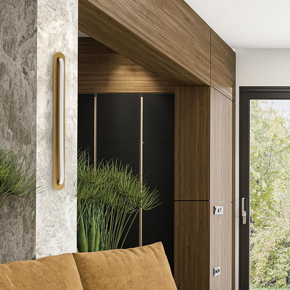ET2 Contemporary Lighting E23432-01GLD Loop Wall Sconce Gold
