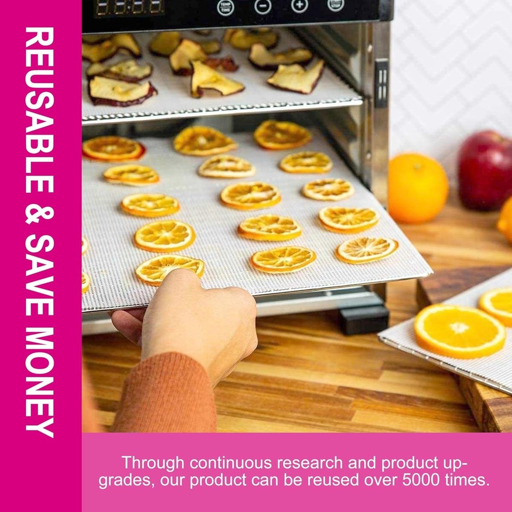 Versatile Silicone Dehydrator Sheets, 5 Pack - Customizable & Dishwasher Safe