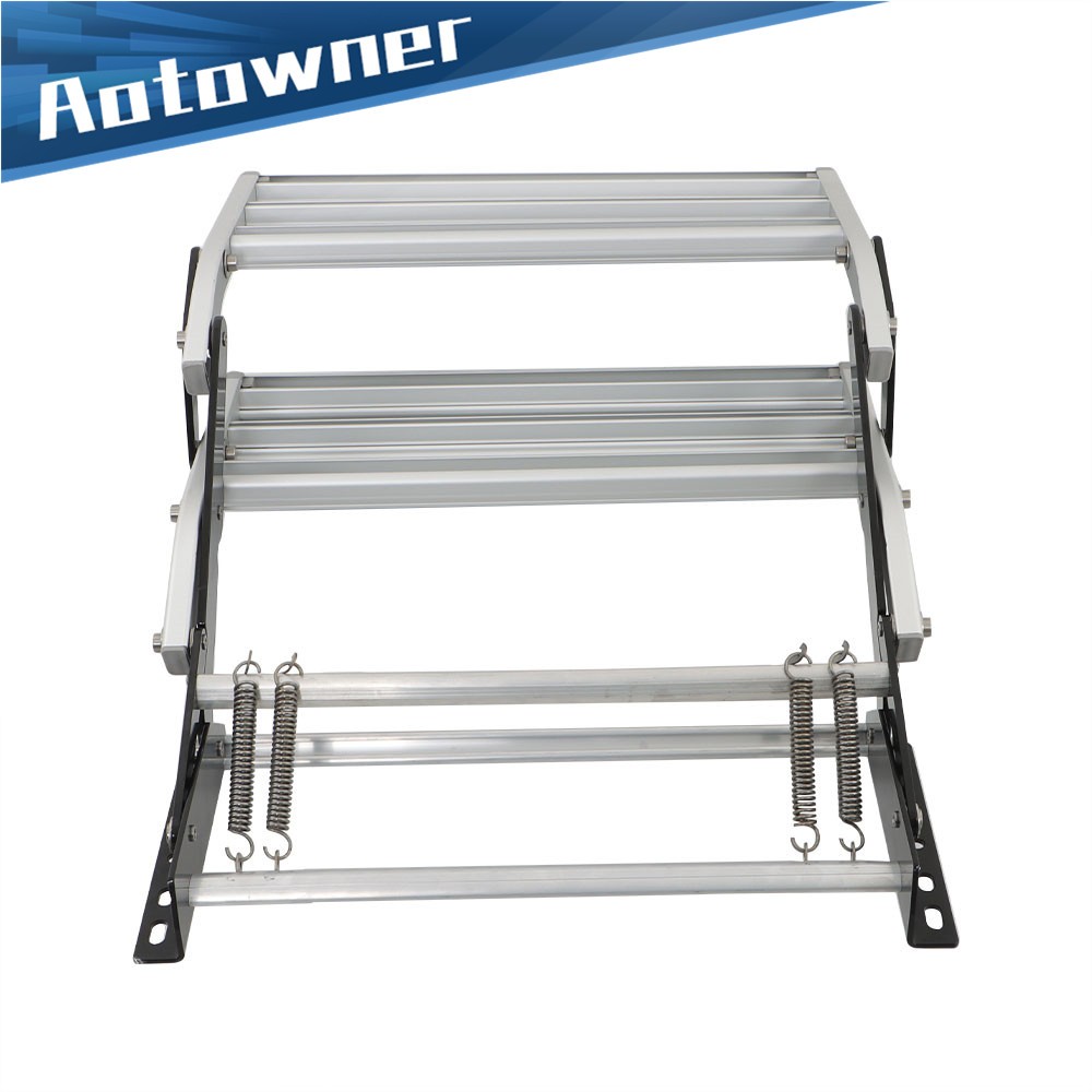 Aluminium Manual Pull Out Retractable Two Step RV Camper Platform Steps Stair