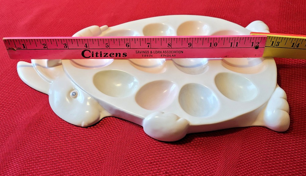 *ADORABLE* DEPT 56 Stoneware *EASTER BUNNY RABBIT* 13 1/4 x 9" Deviled EGG PLATE
