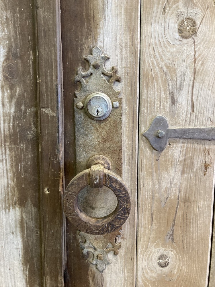 1939 Cyprus Double Doors, Original Hardware, Texas Ranch