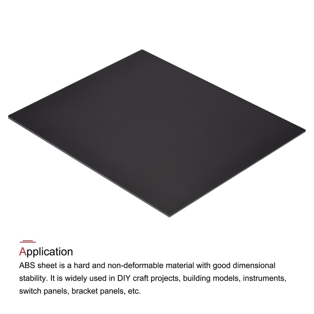 Black ABS Plastic Sheet 10x8x0.08" for Building Model, Panel