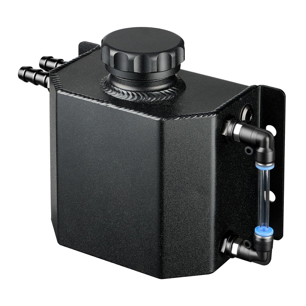 Coolant Overflow Tank, Aluminum Radiator 1L, Black
