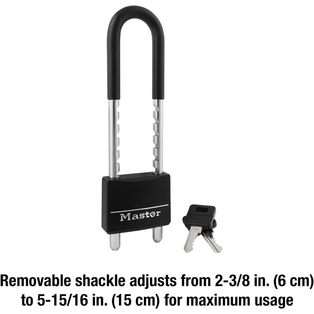 Master Lock 527D Black Vinyl Cover Solid Brass Padlock 2 in.