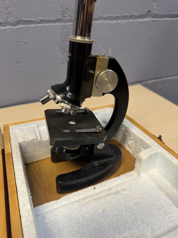 Vintage Tasco Student Microscope Kit w/ Case Lenses Slides Science Tested