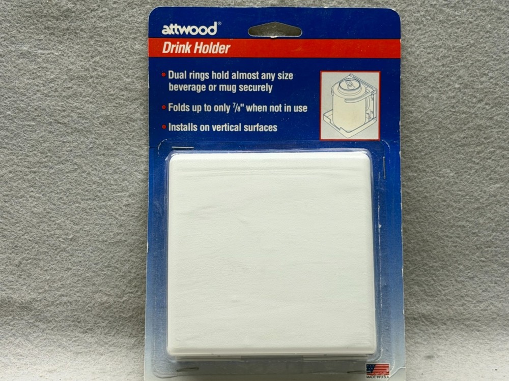 Attwoob Dual Ring White Fold-Up Drink Holder