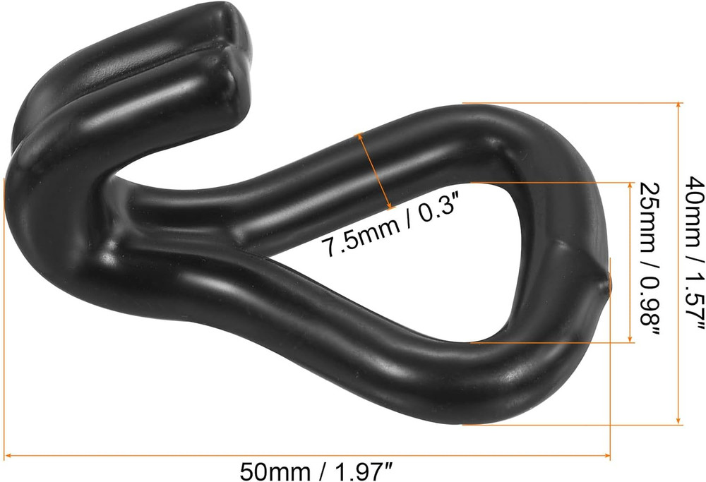 Ratchet Double J Strap Hook Load 1763 Lbs for 1" Tie down Strap Webbing Car Truc