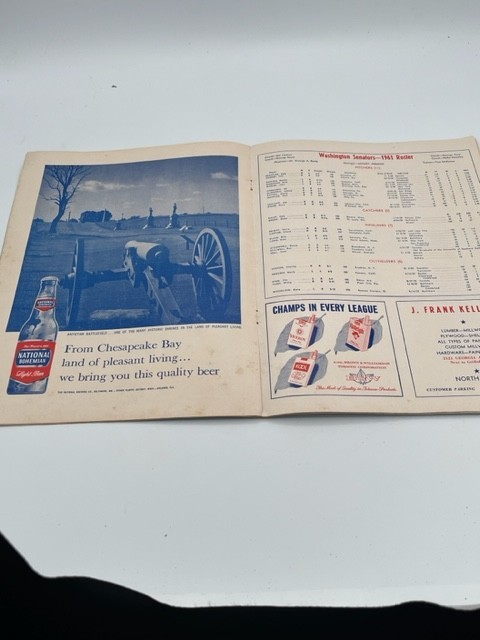 1961 Washington Senators Official Program 1st MLB Expansion Team RARE