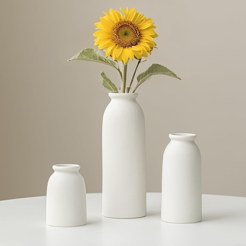Ceramic Vase Set Small Boho Farmhouse Decor