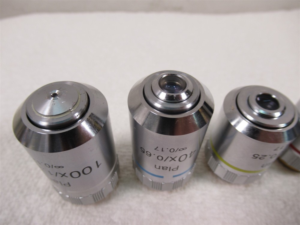 Micros Microscope Plan Objective Lenses Set of 4 100x 40x 10x 4x