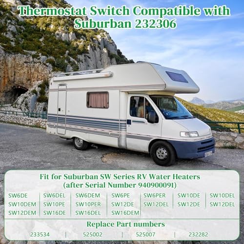 232306 RV Water Heater Thermostat Switch Compatible with Suburban 120V 2 Pack