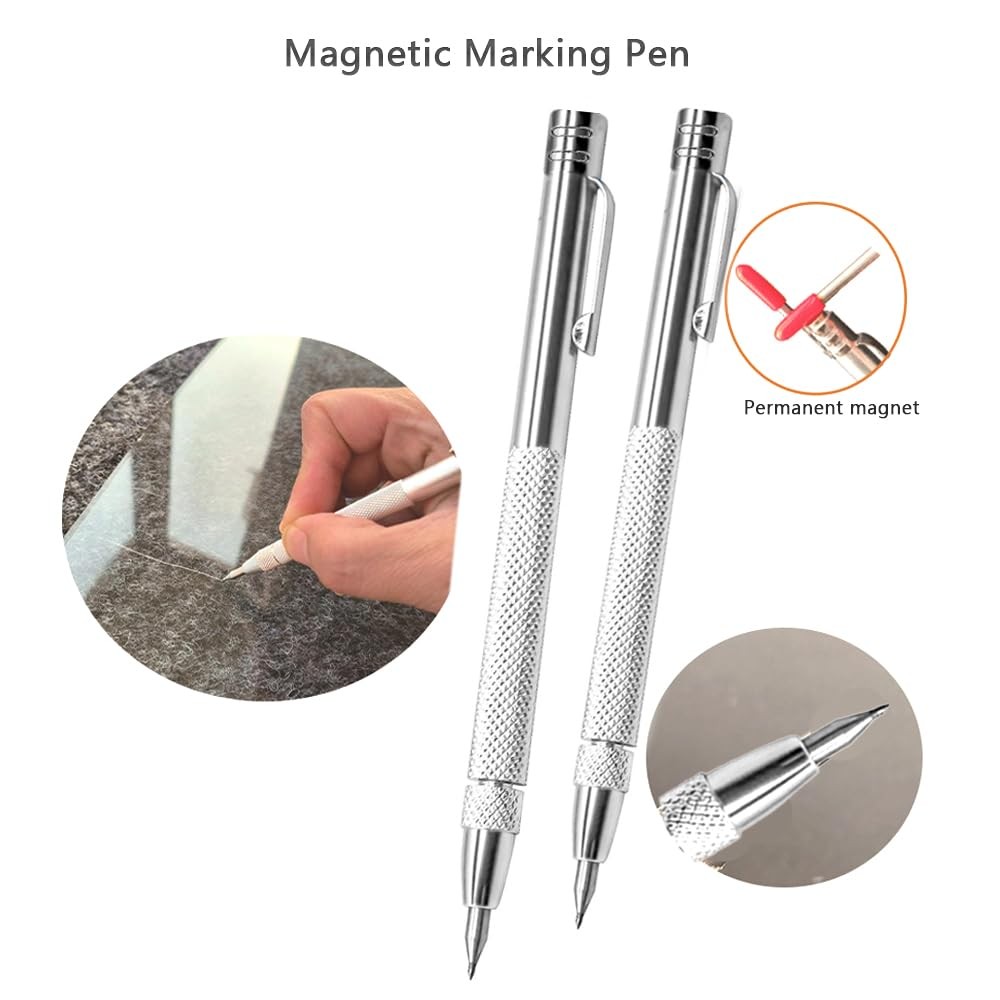 2PCS Tungsten Carbide Scriber Tool with Magnet with Extra 20 Replacement Mark...