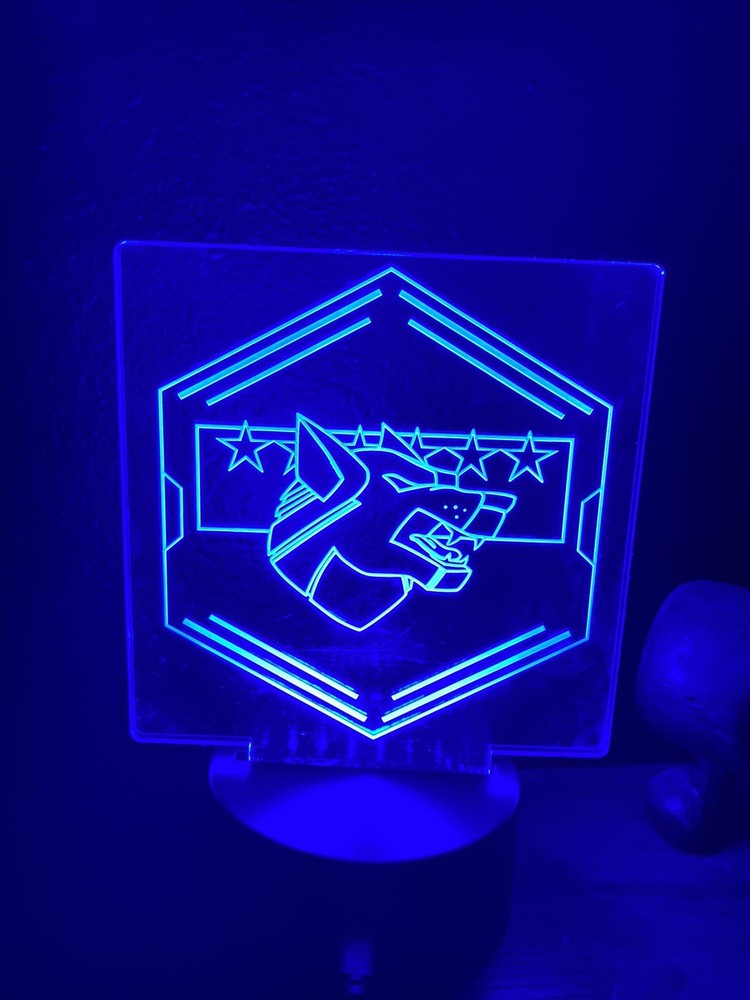 LED Battletech Etched Lamp with Clan Logos