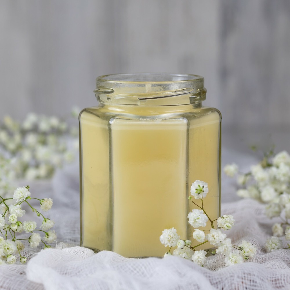 White Unscented Pure Beeswax Jar Candle, 12 oz