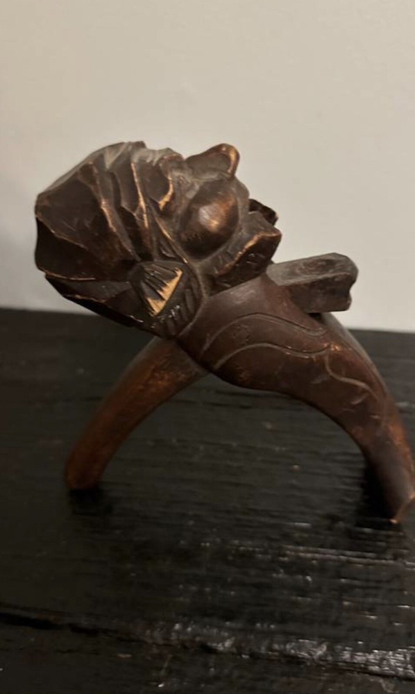 Older pirate head nut cracker solid wood hand done