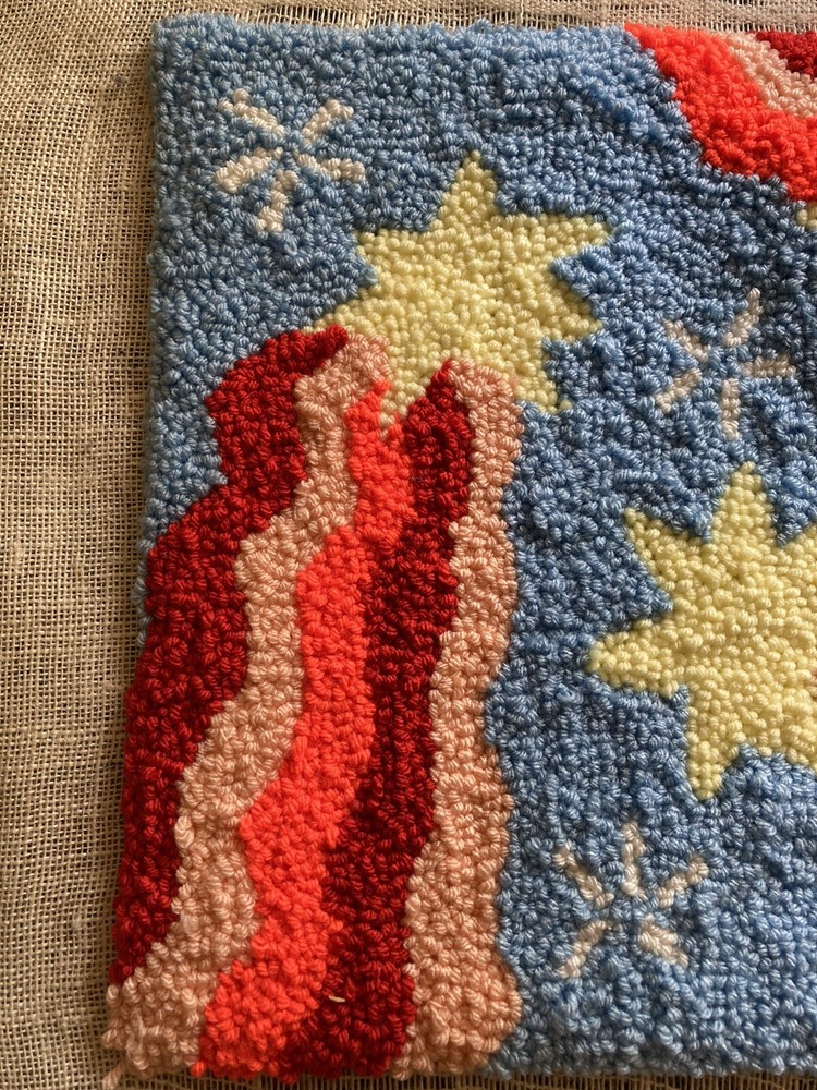 Punch Needle Piece With Starburst Design