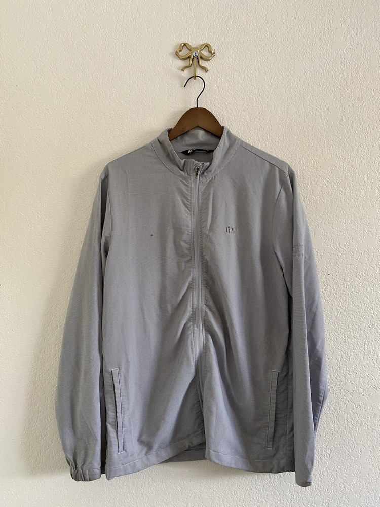 Travis Mathew Men's Size M Gray Full Zip Lightweight Performance Golf Jacket
