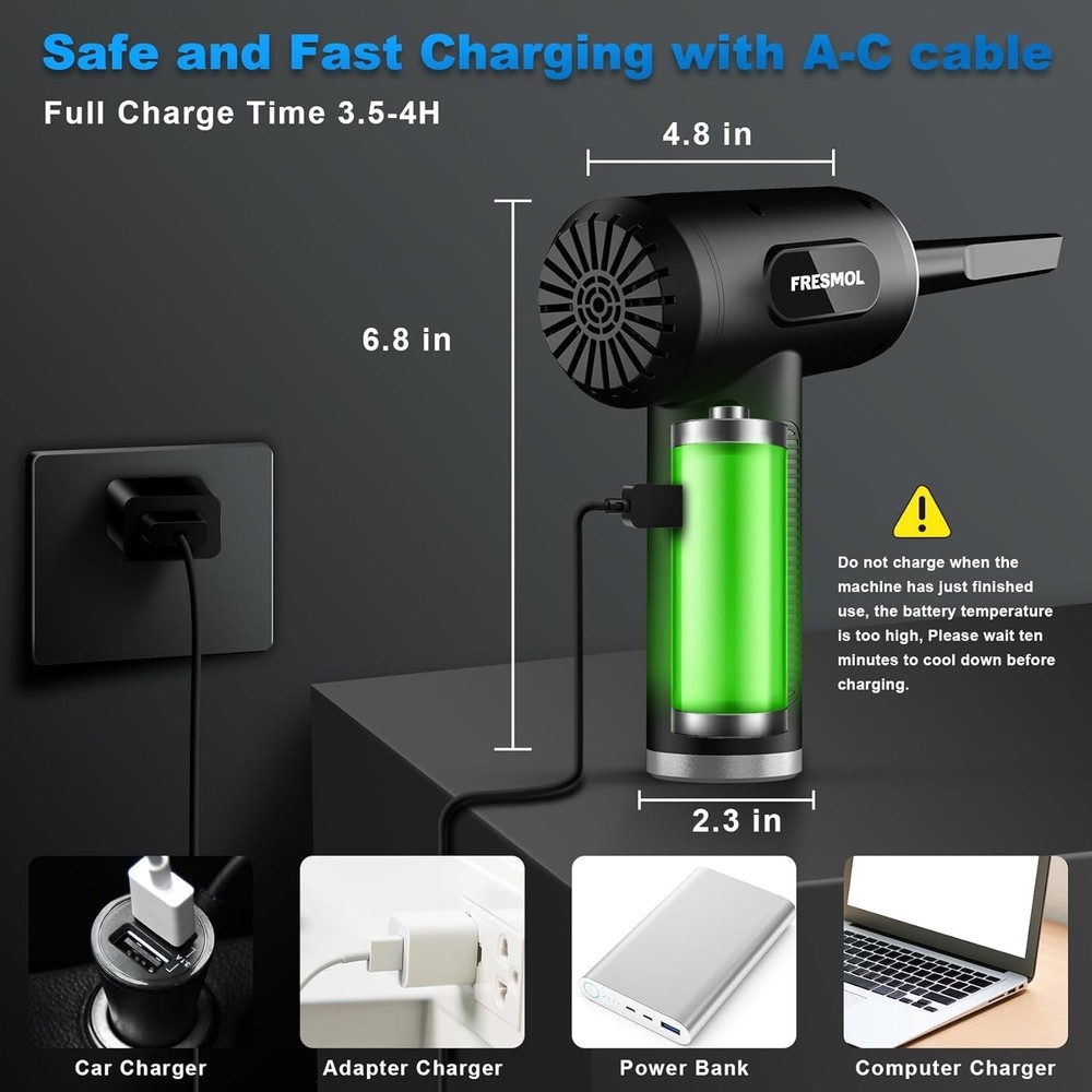 Rechargeable Electric Air Duster with LED Light