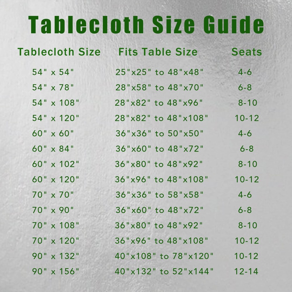Rectangle Tablecloth - 60 x 84 Inch - Stain and Resistant Washable Polyester ...