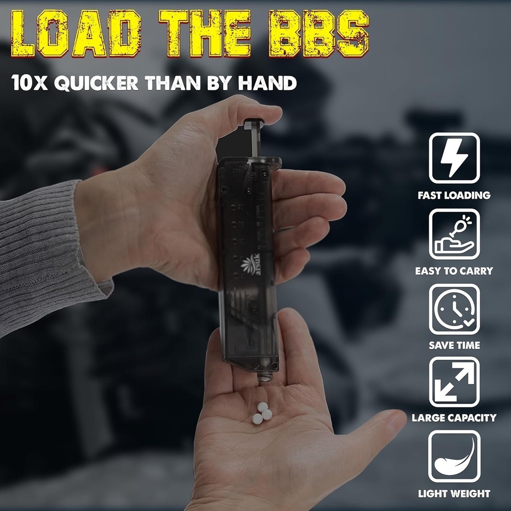 90-Round 6mm Airsoft Speed Loader - Compact Design with Universal Adapter