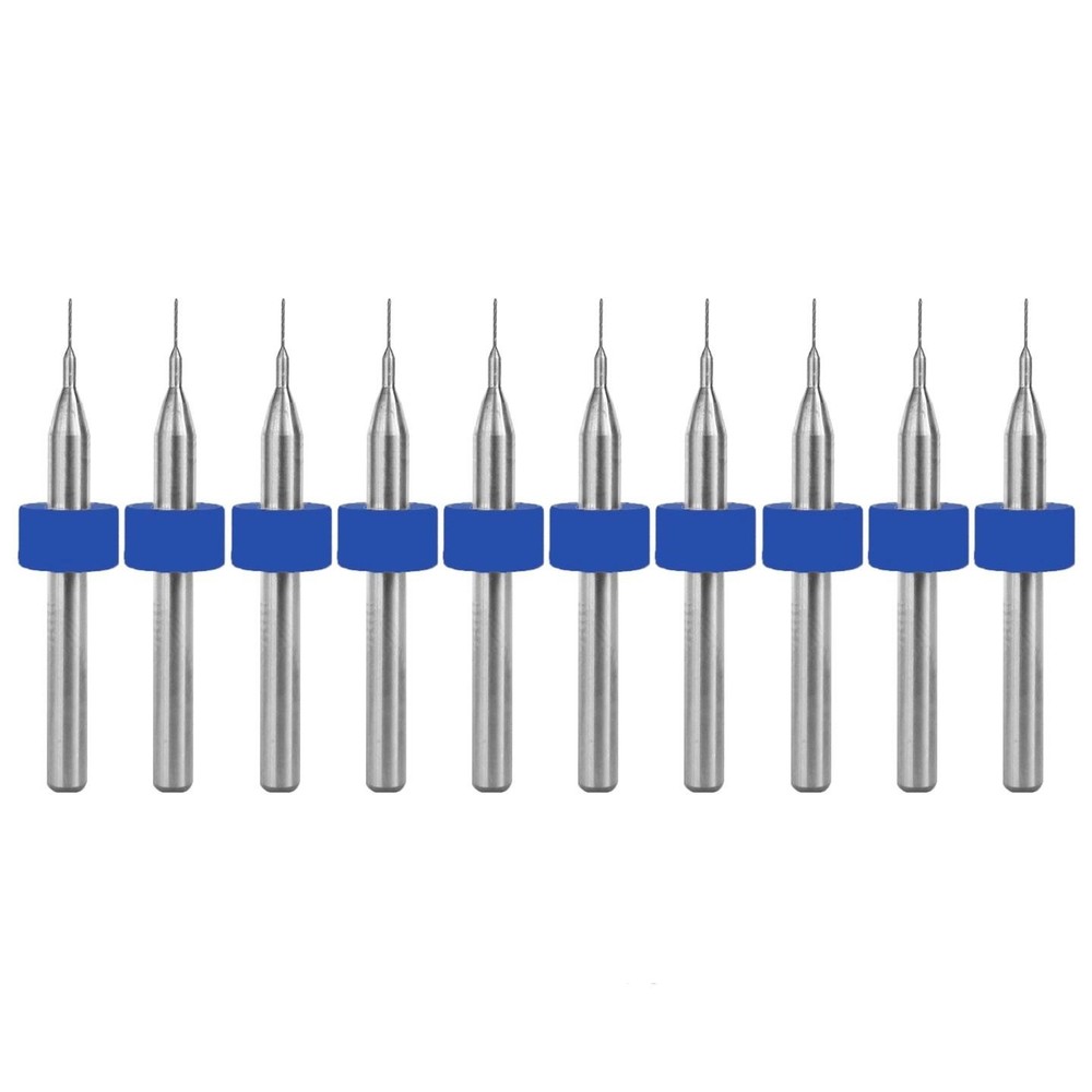 0.35mm (#80) Solid Carbide Drill Bit – 10 Pack – CNC – Factory Resharpened