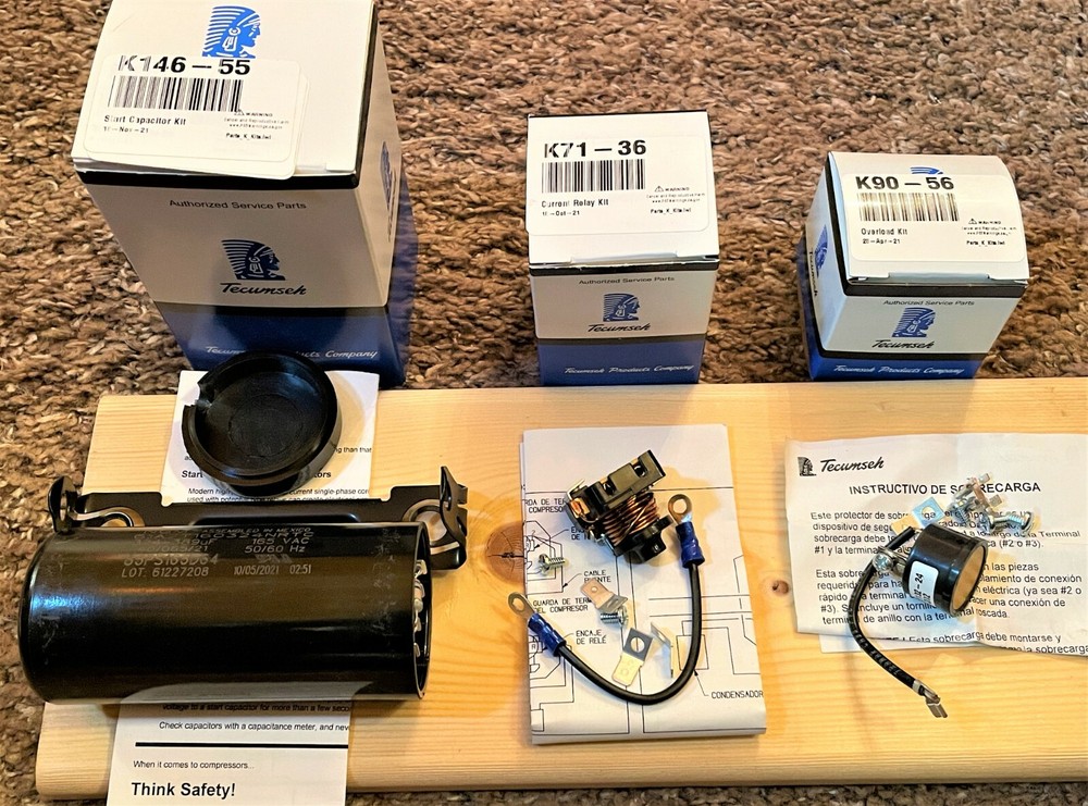 For TECUMSEH Compressor AEA4440YAAIA, Electrical Kit, Relay, Overload Capacitor