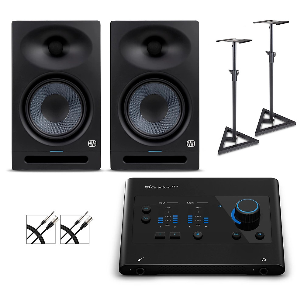PreSonus Quantum ES2 Audio Interface w/Eris Monitors/Cables/Stands STUDIO8