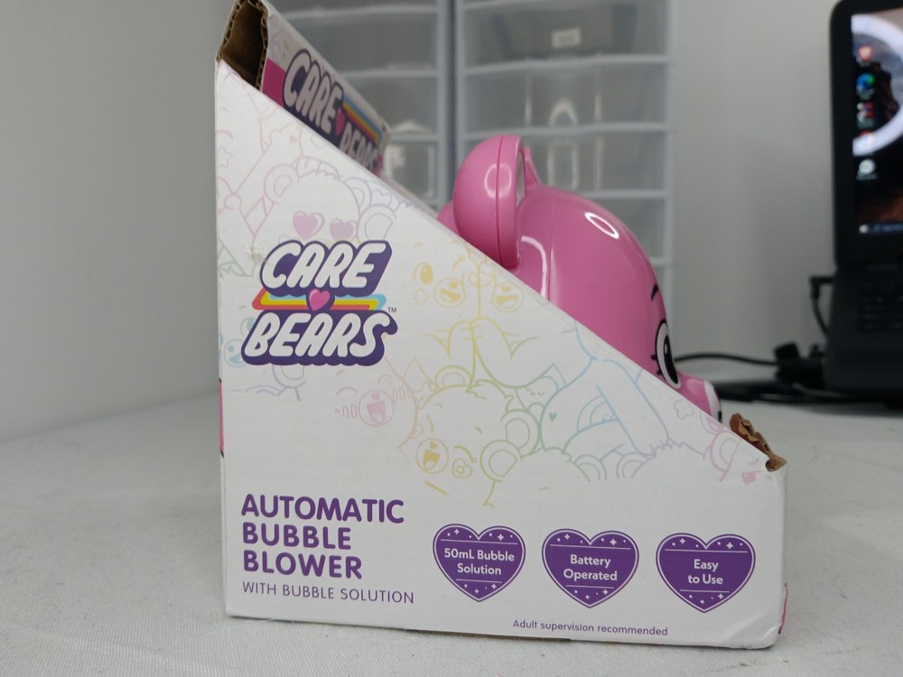 Care Bears Cheer Bear Automatic Bubble Machine – Includes Bubble Solution