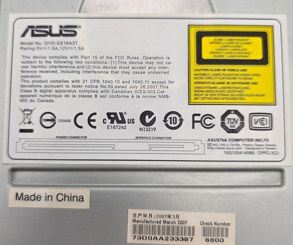 Asus DVD-E616A3T DVD-ROM Drive