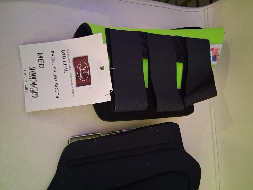 Devon Aire 010 Front Neoprene Splint Boots Easy Release Lime Neon Medium NEW