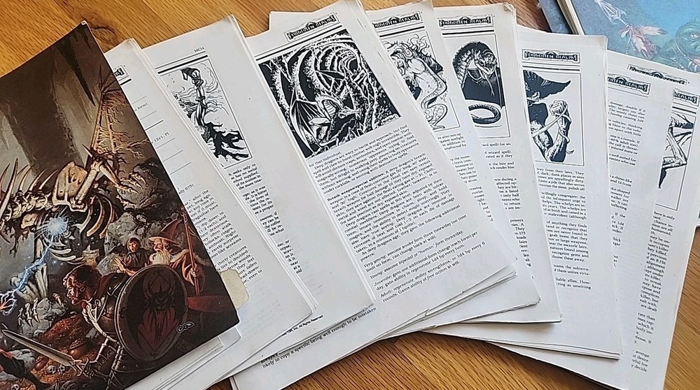 Advanced Dungeons and Dragons 1992 TSR Loose PAGES FOR Binder