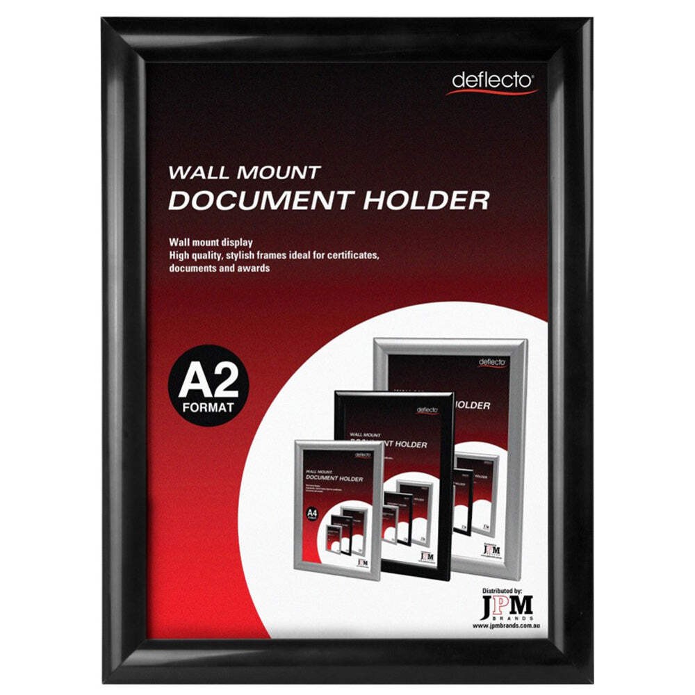 Black Deflecto Durable Clear Plastic Wall-Mounted Brochure Document Holder