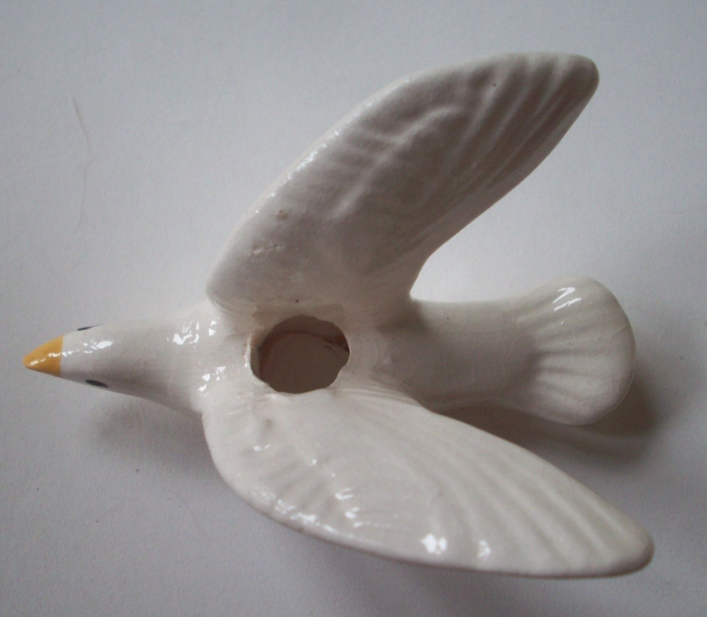 Vintage Ceramic seagull Bead for Macrame crafts