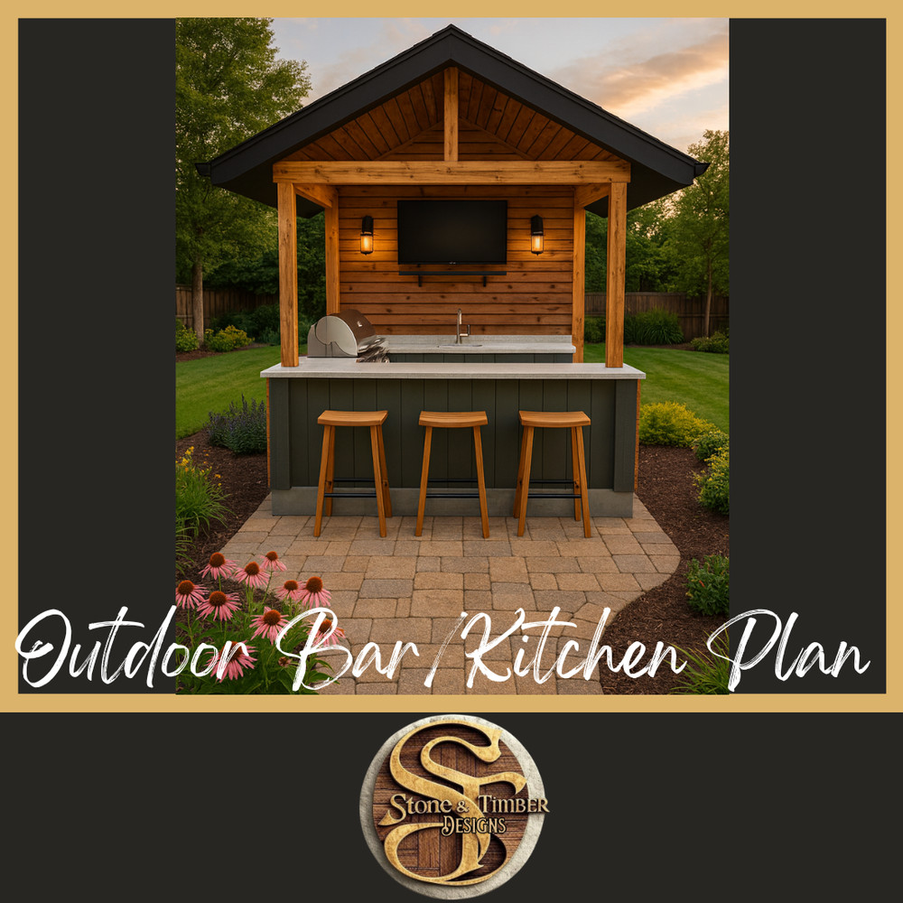 Outdoor Kitchen Bar Blueprint Drawings | Backyard Design Modern DIY