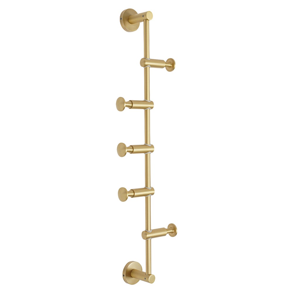 Wall Mounted Vertical Coat Rack Coat Rack with 5 Adjustable 180°rotating Hooks