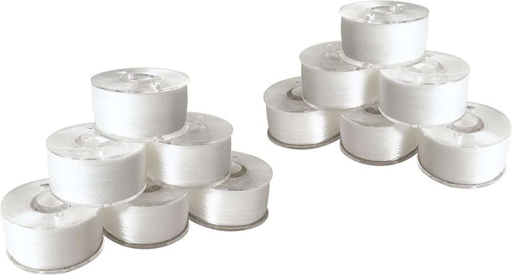 144 White PreWound Bobbins for Embroidery Machines - Class 15 Size A