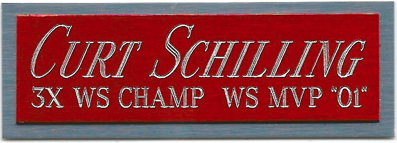 CURT SCHILLING PHILLIES NAMEPLATE AUTOGRAPHED Signed Baseball Display CUBE CASE
