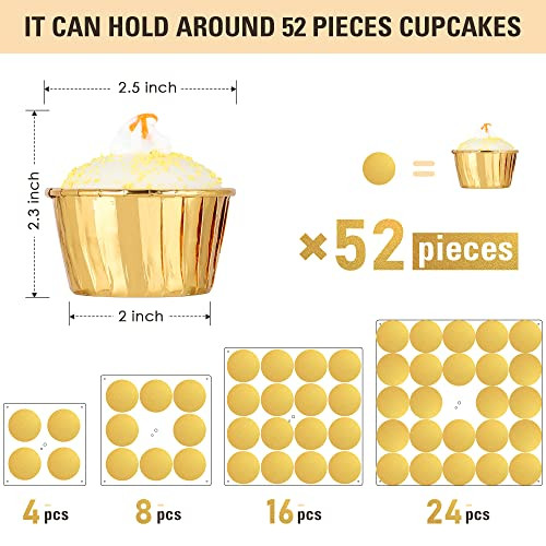 4 Tier Cupcake Stand with LED String Light, Acrylic Cupcake Display Stand,
