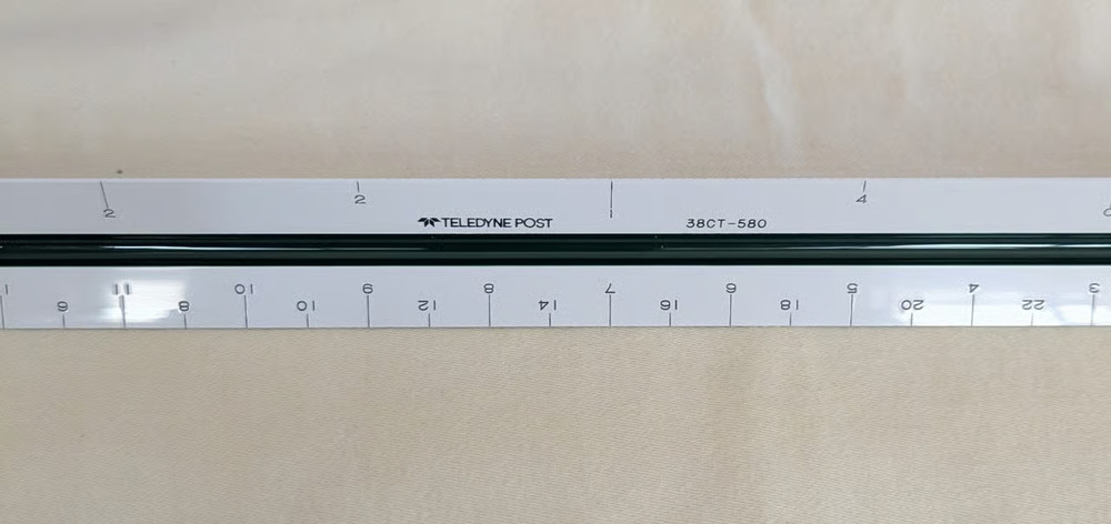 Telodyne Post 38CT-580 triangular architects scale ruler with case