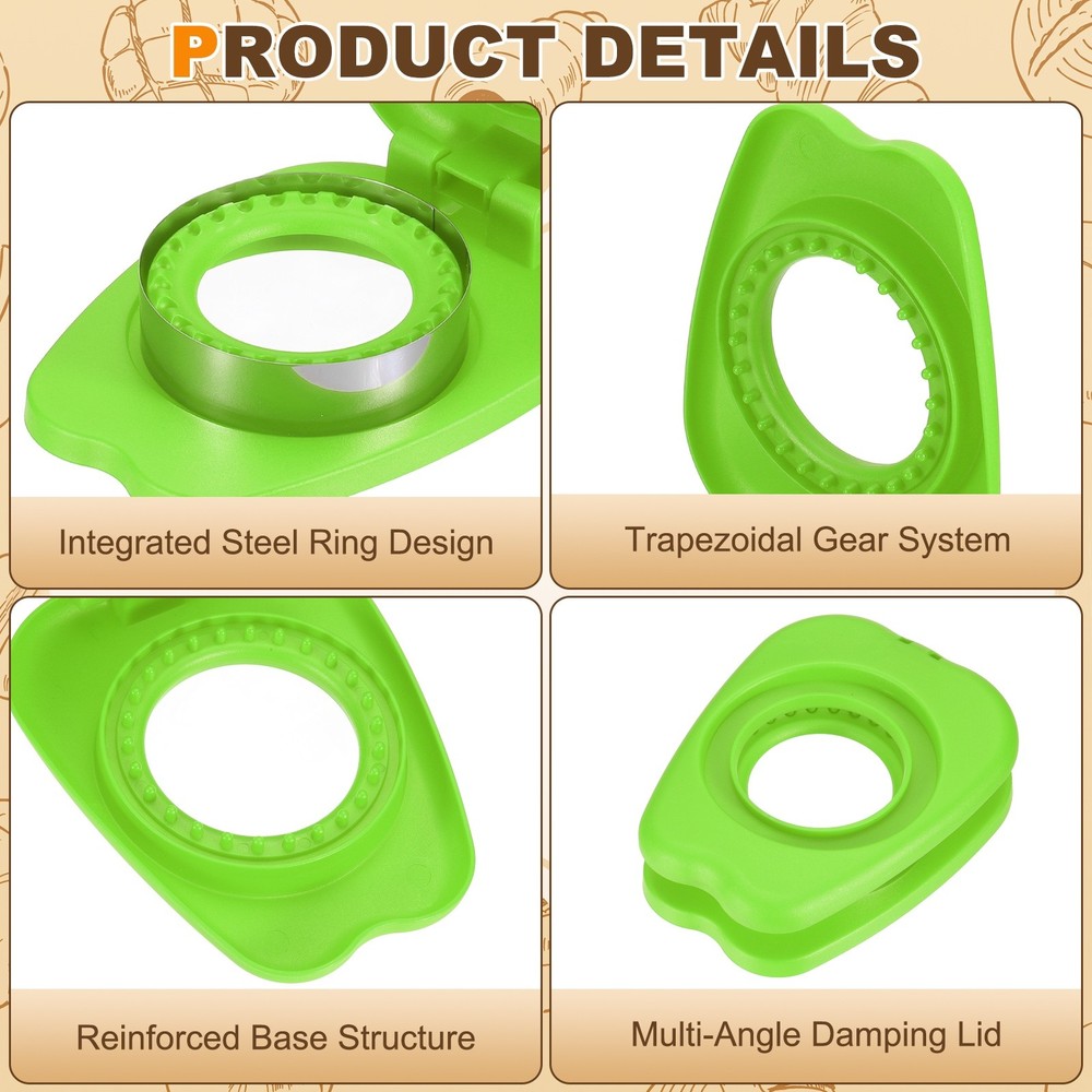 Crustless Sandwich Cutter, Round Apple(Green)